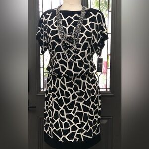 NWT- Alfani Graphic Black and White Boat Neckline Dress